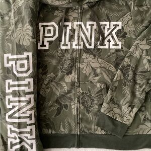 Victoria’s Secret PINK Palm Shale Hoodie Jacket Jogger Pants XL NWOT